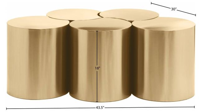 Meridian Furniture Dimple 5-Piece Gold 18" Modular Nesting Coffee Table Set-2