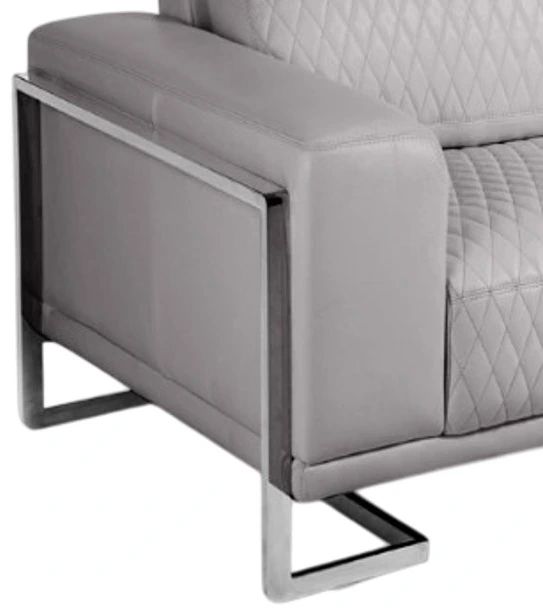 Michael Amini® Mia Bella Light Gray/Stainless Steel Loveseat-2