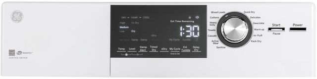 GE® 4.3 Cu. Ft. White Front Load Electric Dryer with Stainless Steel Basket-3