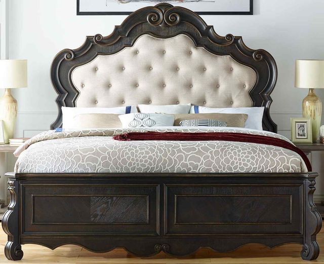 Steve Silver Co. Rhapsody Beige/Molasses Queen Panel Bed-1