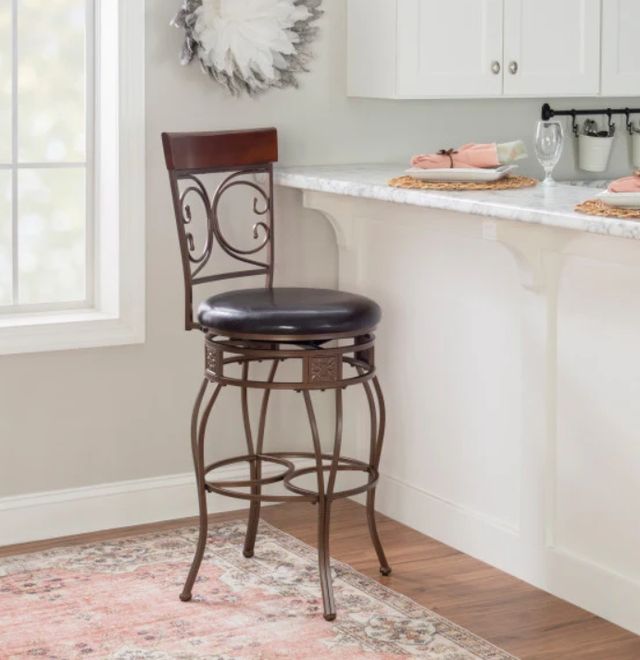 Powell® Bria Brown/Dark Bronze Big and Tall Bar Stool-1