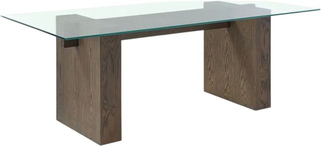 Modus Furniture Oakland Glass Top Dining Table with Brunette Base -0