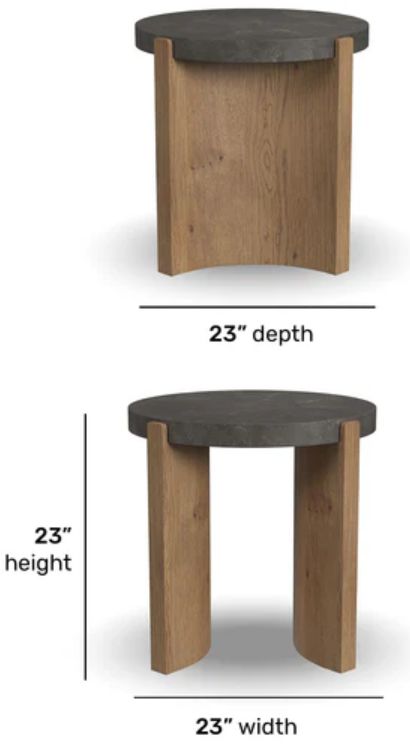 Flexsteel® Eclipse Blue Round End Table with Brown Base-2