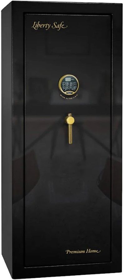 Liberty Safe Premium Home Black Gloss/Brass 17 Electronic Gun Safe-0