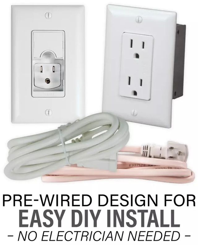 Sanus® White In-Wall Power Kit for TV Media In-Wall Box-2