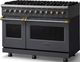 Viking® 5 Series 48" Cast Black Pro Style Dual Fuel (LP) Range with Brushed Brass Trim-3
