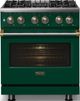 Viking® 5 Series 30" Ivy Pro Style Dual Fuel (NG) Range with Brushed Brass Trim-2