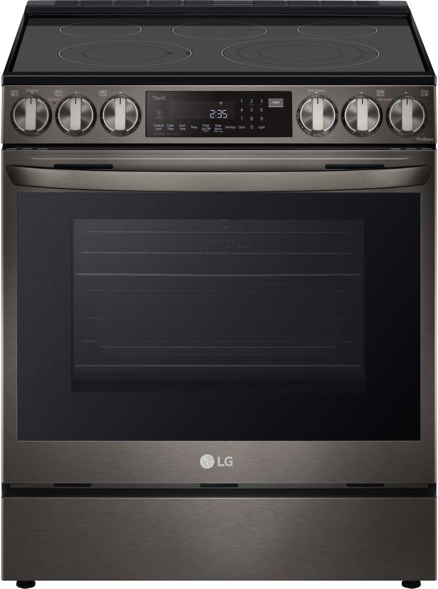 LG 30"  PrintProof™ Black Stainless Steel Slide In Electric Range