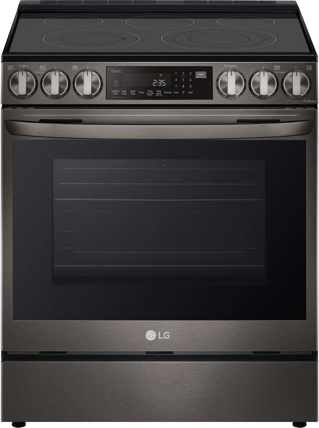 LG 30"  PrintProof™ Black Stainless Steel Slide In Electric Range-0
