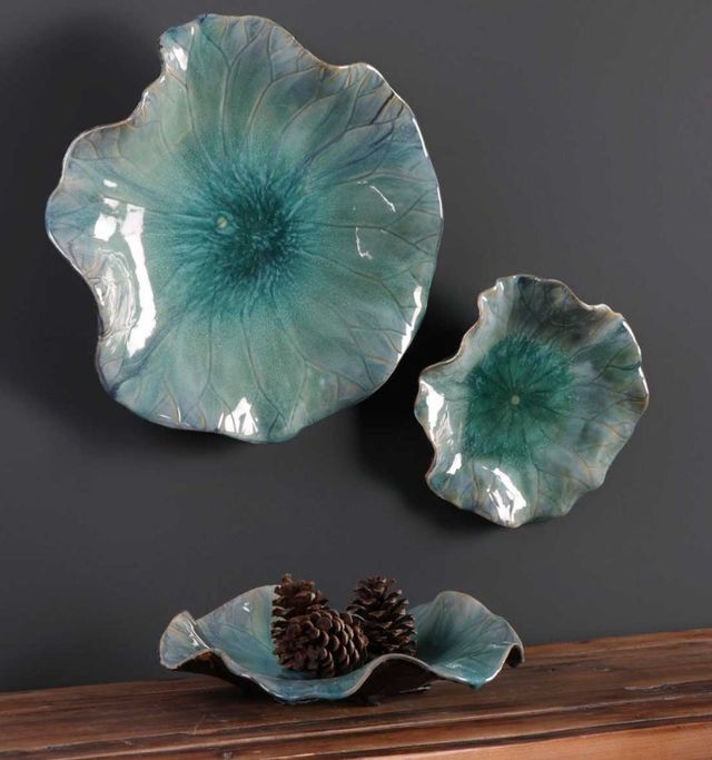 Uttermost® Abella 3-Piece Aqua Wall Decor Set-1