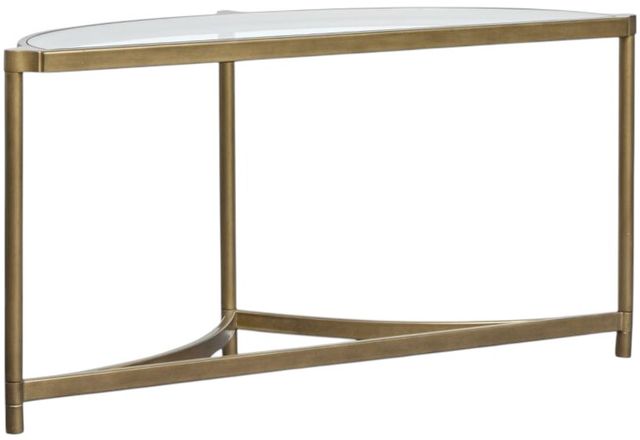 Magnussen Home® Cassidy Volakas Classic Demilune Sofa Table with Aged Brass Base-1