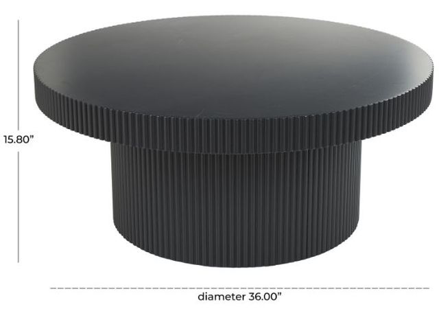 Deco Marche Black Ribbed Coffee Table-3