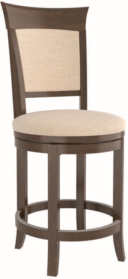 Canadel® Canadel Cognac Washed Upholstered Swivel Stool-0