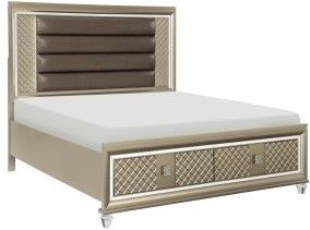 Mazin Furniture Loudon Champagne Queen Platform Bed-1