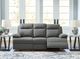 Signature Design by Ashley® Side-Swipe Charcoal Manual Reclining Sofa with Drop Down Table-2