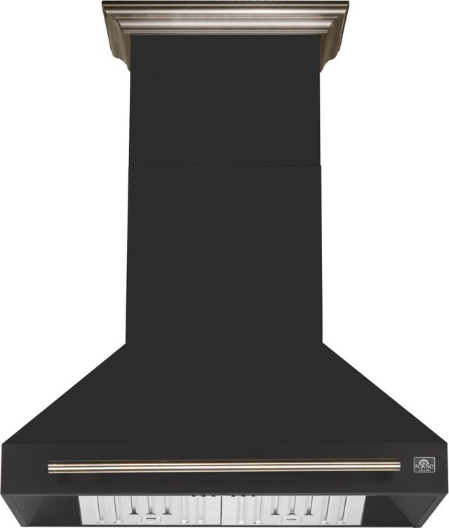 FORNO® Aria Series Alta Qualita 36" Black Wall Mounted Range Hood  -0