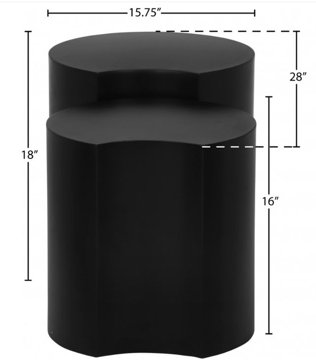 Meridian Furniture Dimple 2-Piece Matte Black Nesting End Table Set-3