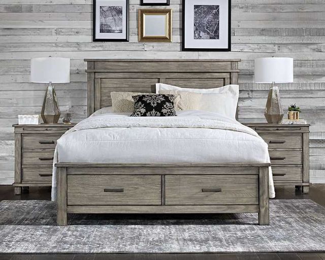 A-America® Glacier Point Graystone King Storage Panel Bed-1