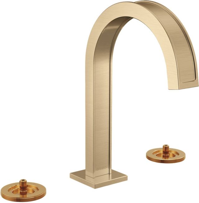 Brizo Frank Lloyd Wright® Brilliance® Luxe Gold® Widespread Lavatory Faucet with Arc Spout-0