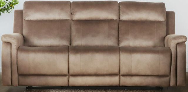 New Classic® Home Furnishings Palmer Light Brown Sofa with Dual Recliner-0