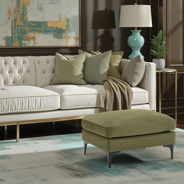 Legends Home Kenna Olive Green Ottoman-1