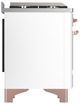 Ilve® Majestic III 60" White Pro Style Dual Fuel Liquid Propane Range with Triple Glass Door and Copper Trim-4