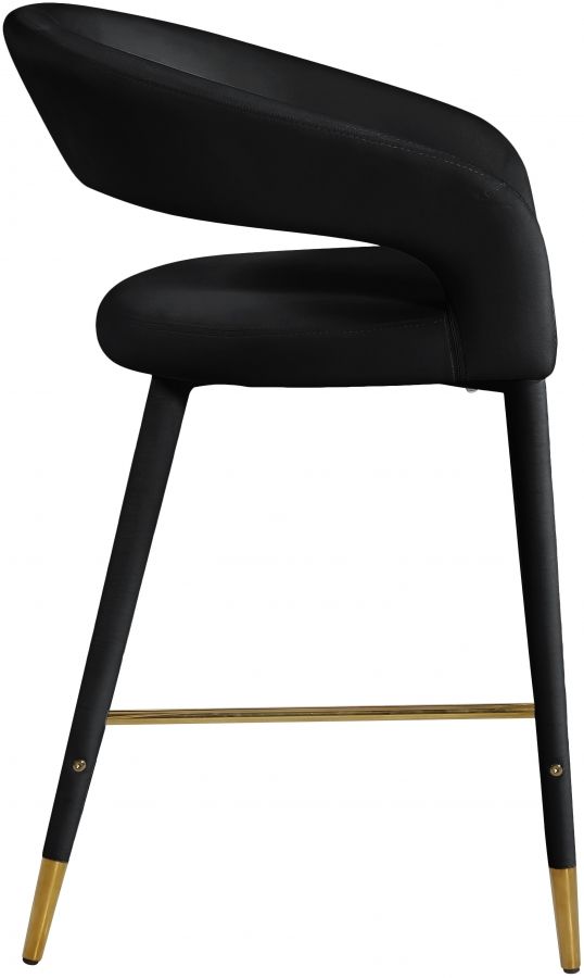 Meridian Furniture Destiny Black Velvet Stool-3