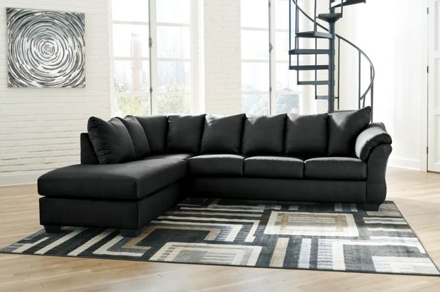 Signature Design by Ashley® Darcy 2-Piece Black Sectional with Ottoman-3