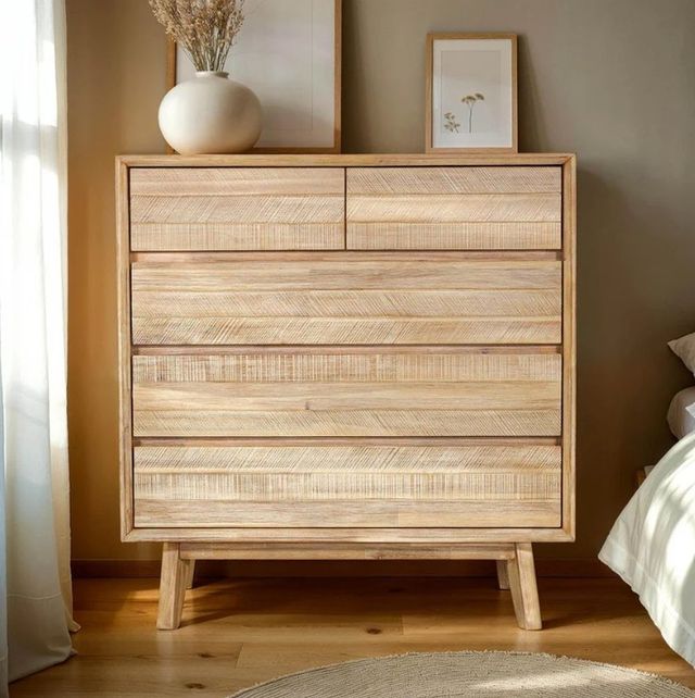 LH Home Gia Light Driftwood 5-Drawer Chest-2