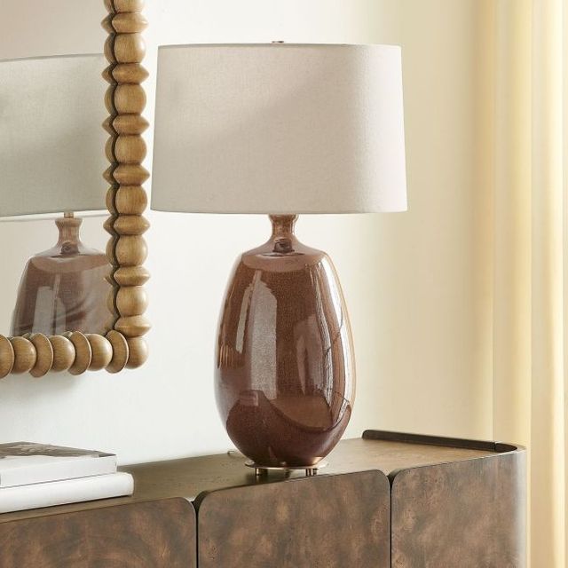 Uttermost® Vinson Glossy Brown Table Lamp-1