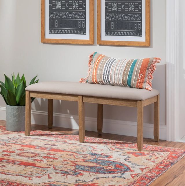 Linon Jordan Gray Wash Dining Bench-1