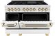 ZLINE Autograph Edition Legacy 48" Satin Stainless Steel Pro-Style Dual Fuel Range with White Matte Door and Polished Gold Accents-2