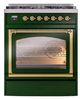 Ilve® Nostalgie II Noblesse 30" Emerald Green Pro Style Dual Fuel Range with Brass Trim-1