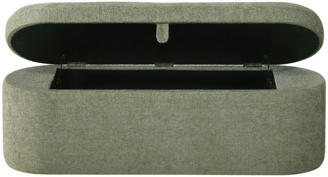 Crown Mark Philipa Light Green Tweed Storage Bench-3