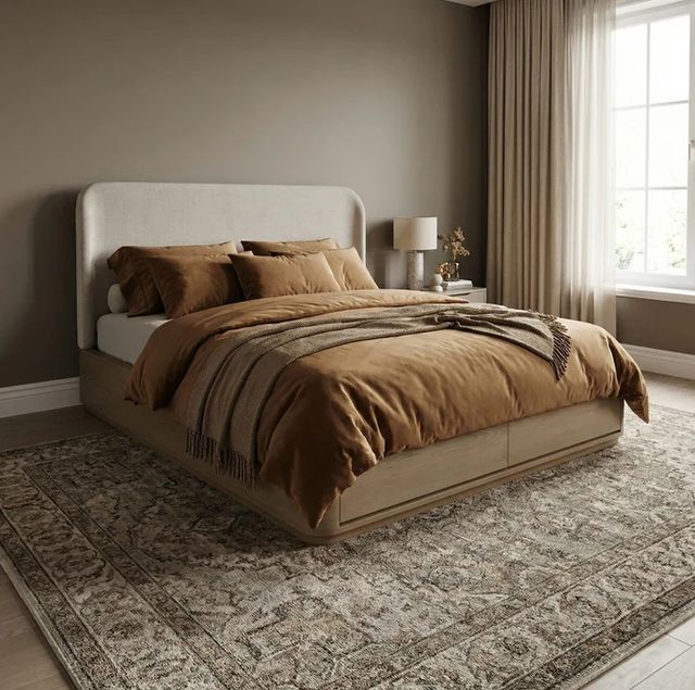 Modus Furniture Penny Buff Cream Queen Panel Storage Bed-1