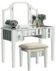 Furniture of America® Cyndi White Vanity with Stool-0
