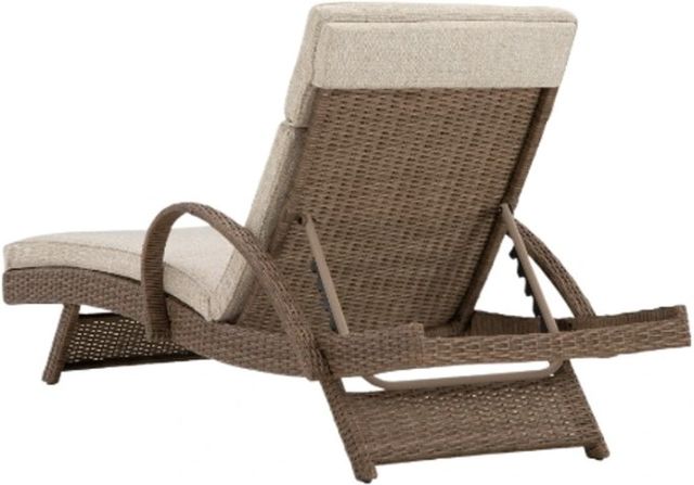 CLOSEOUT Signature Design by Ashley® Beachcroft Beige Aluminum Outdoor Chaise Lounge -3
