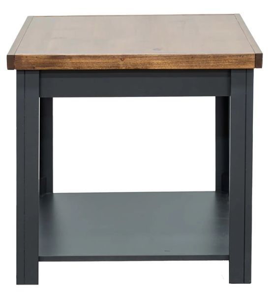 Legends Home Essex Whiskey Square End Table with Seal Skin Base-3