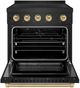 ZLINE Autograph Edition Paramount 30" Black Stainless Steel Pro Style Induction Range with Champagne Bronze Accents-1
