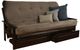 Kodiak Furniture Monterey Suede Gray/Espresso Queen Storage Futon with Mattress -0