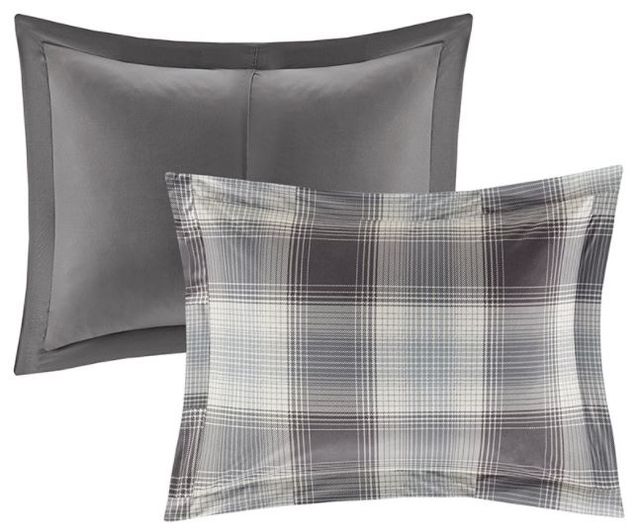 Olliix by Woolrich Woodsman Grey Full/Queen Softspun Down Alternative Comforter Mini Set-1
