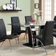 Furniture of America® Glenview Glass Top Dining Set with Black Base-1