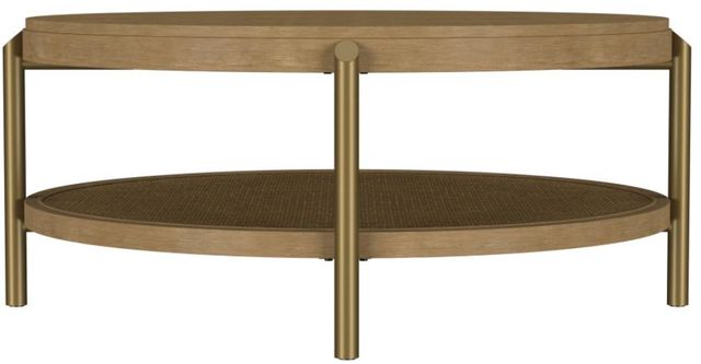Coaster® Arini Sand Wash Coffee Table with Aged Brass Base-3