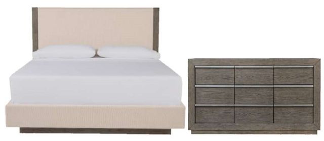 Benchcraft® Anibecca 2-Piece Weathered Gray King Panel Bed Set-1