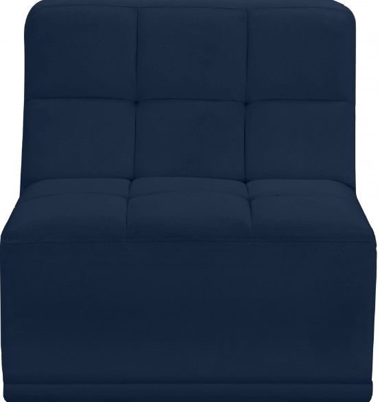 Meridian Furniture Relax Navy Velvet Modular Armless Chair-1