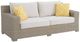 Elements International Ollie Tan/White Cream Olefin and Rattan Outdoor Sofa-0