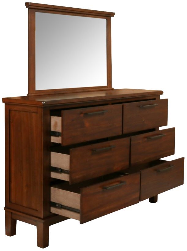 New Classic® Home Furnishings Cagney Chestnut Dresser and Mirror Set-3