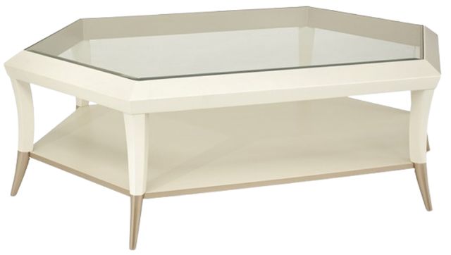 Michael Amini® La Rachelle Glass Top Cocktail Table with Medium Champagne Base -0