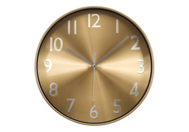 Monarch Specialties Inc. Gold 12" Wall Clock with White Numbers-0