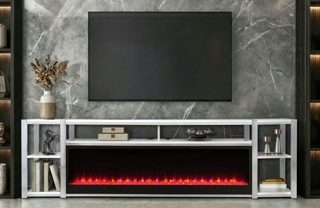 Elements International Midway White 80" TV Console-1
